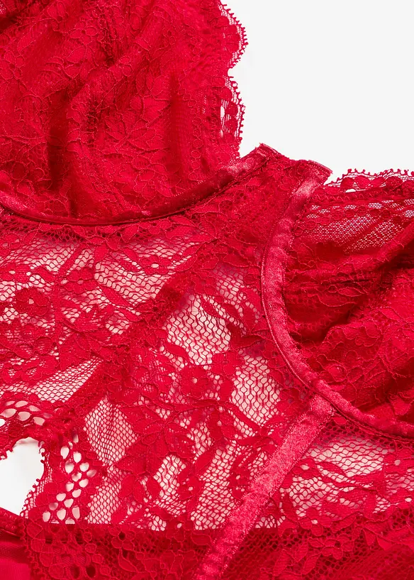 Korsett i tynt blondemateriale, bonprix