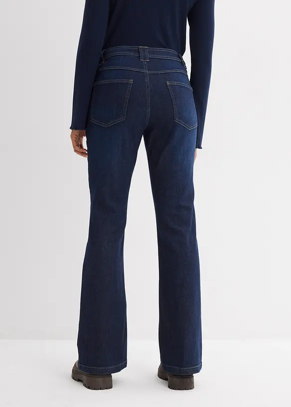 Flared-jeans, High Waist, &oslash;kologisk bomull, bonprix