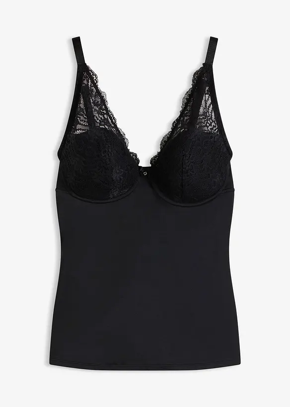 Shape BH-topp med vatterte cuper og blonder, middels formende, bonprix