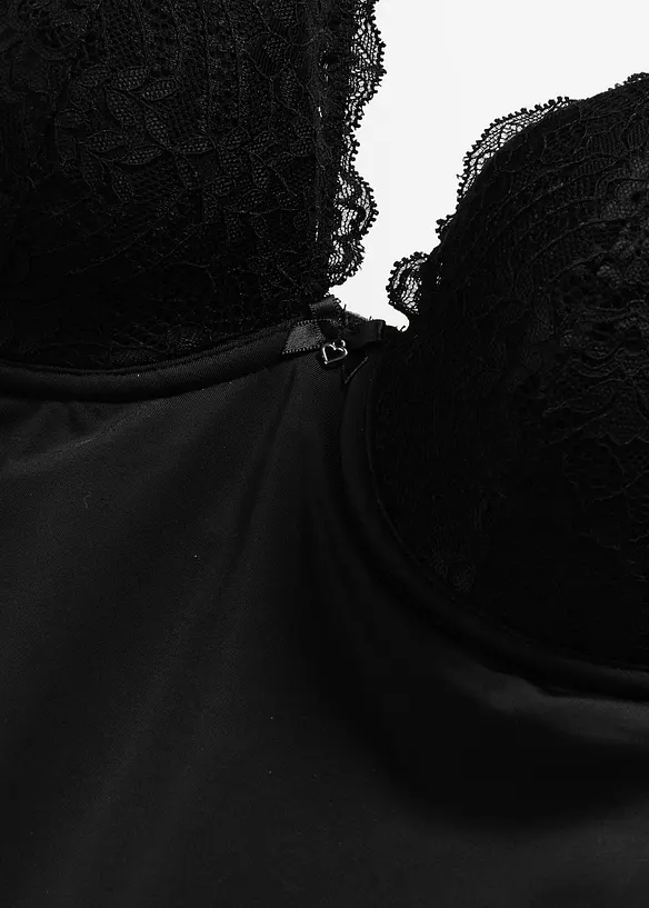 Shape BH-topp med vatterte cuper og blonder, middels formende, bonprix