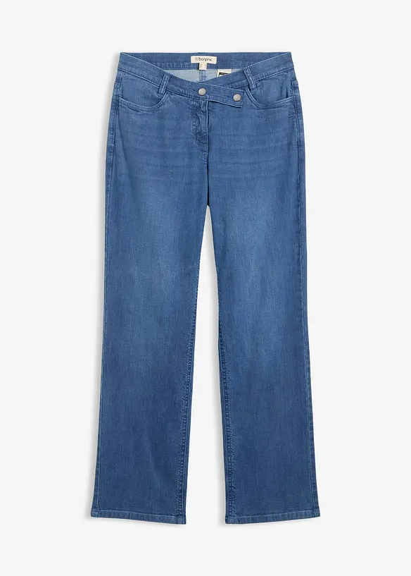 Loose Straight-jeans, Mid Waist, &oslash;kologisk bomull, bonprix