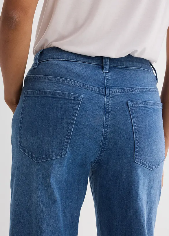 Loose Straight-jeans, Mid Waist, &oslash;kologisk bomull, bonprix