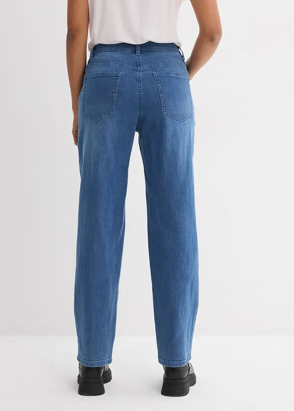 Loose Straight-jeans, Mid Waist, &oslash;kologisk bomull, bonprix