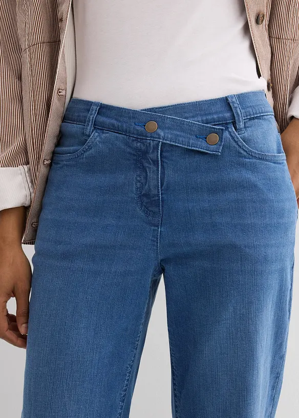 Loose Straight-jeans, Mid Waist, &oslash;kologisk bomull, bonprix