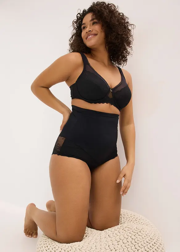 High Waist-shape truse med blonder, middels formende, bonprix