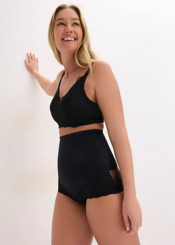 High Waist-shape truse med blonder, middels formende, bonprix