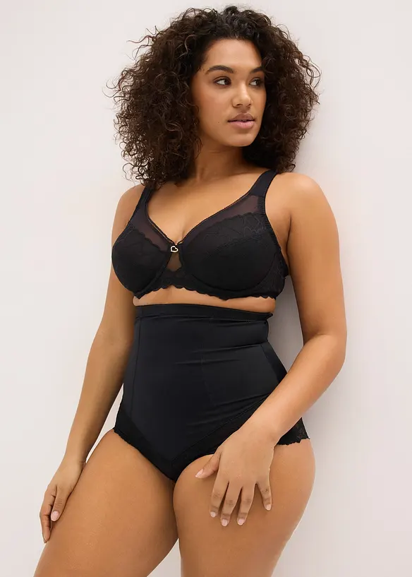 High Waist-shape truse med blonder, middels formende, bonprix