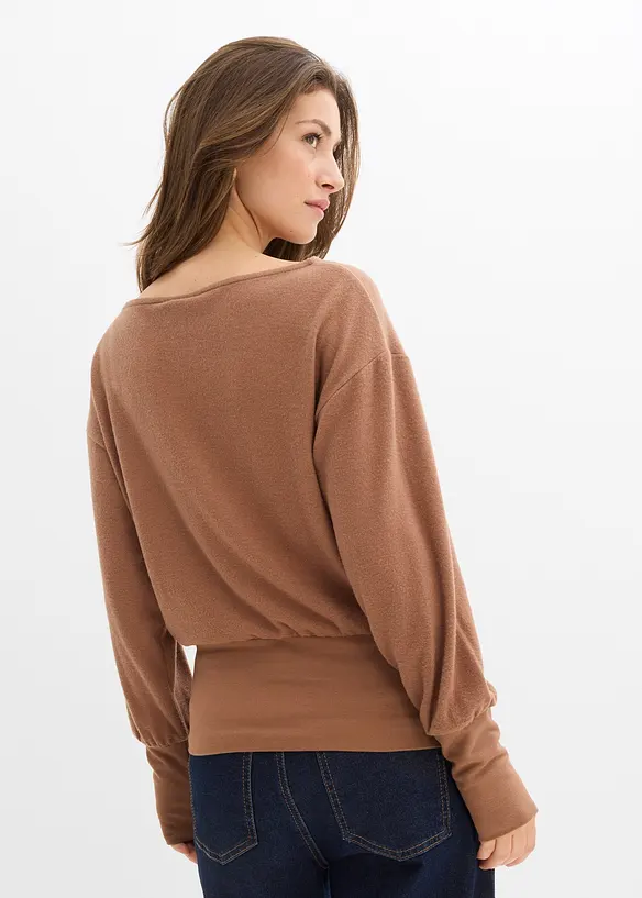 Langermet topp i myk viskosemiks, bonprix