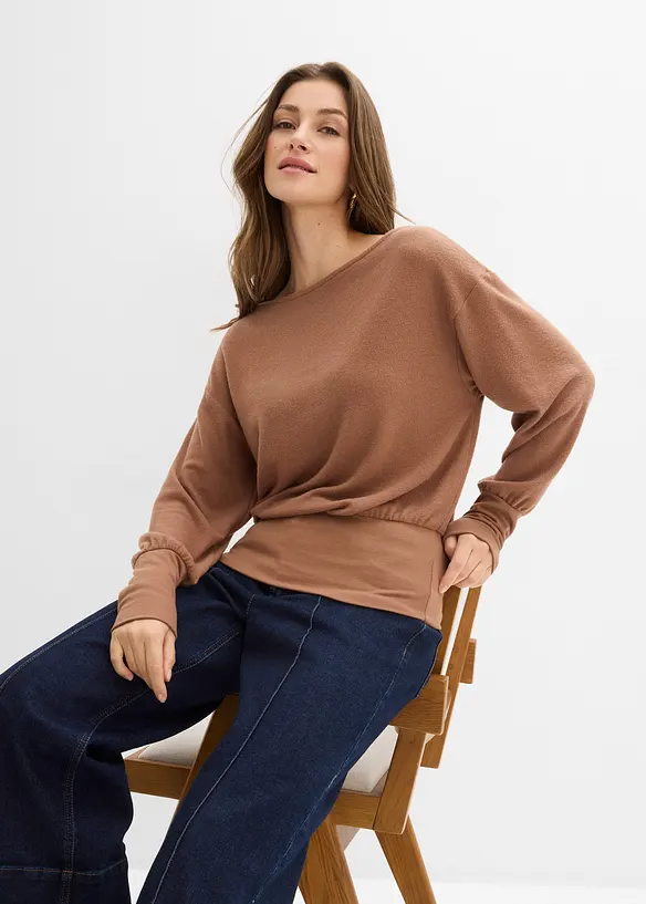 Langermet topp i myk viskosemiks, bonprix