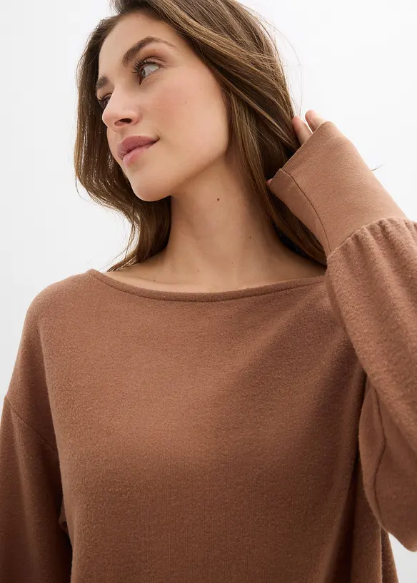 Langermet topp i myk viskosemiks, bonprix