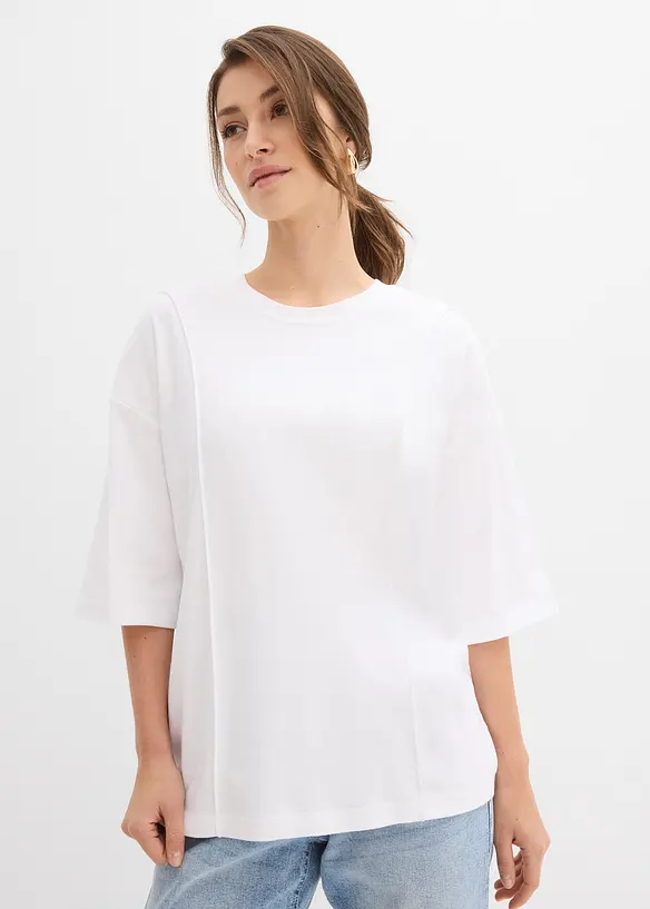 Oversized topp i 100% &oslash;kologisk bomull, bonprix