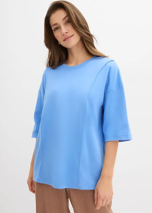 Oversized topp i 100% &oslash;kologisk bomull, bonprix