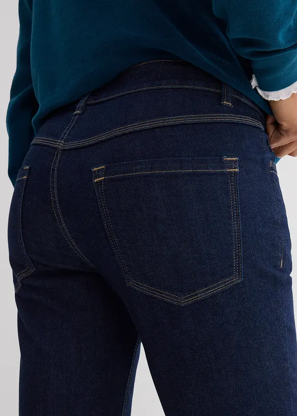 Slim Fit-jeans, Mid Waist, &oslash;kologisk bomull, bonprix