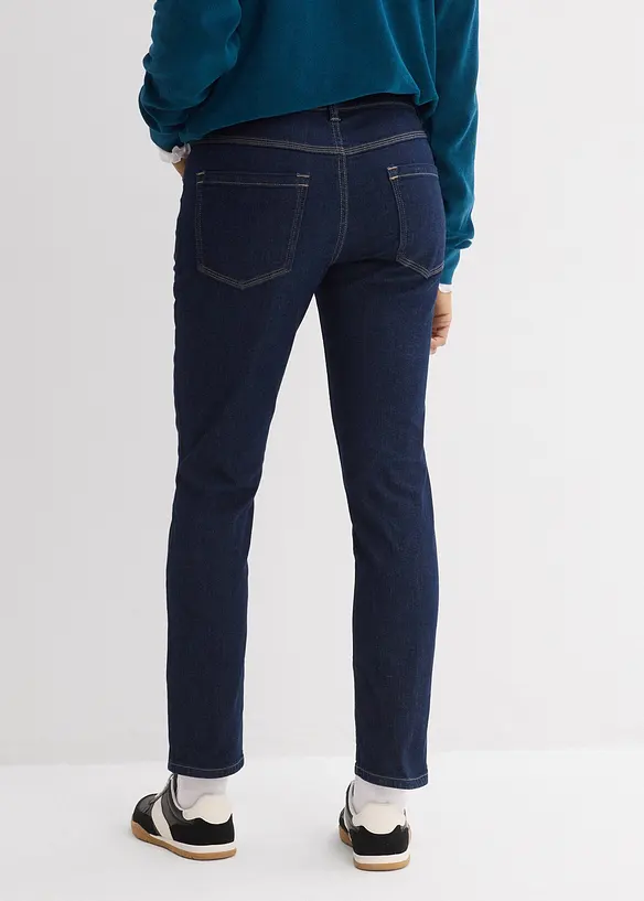 Slim Fit-jeans, Mid Waist, &oslash;kologisk bomull, bonprix