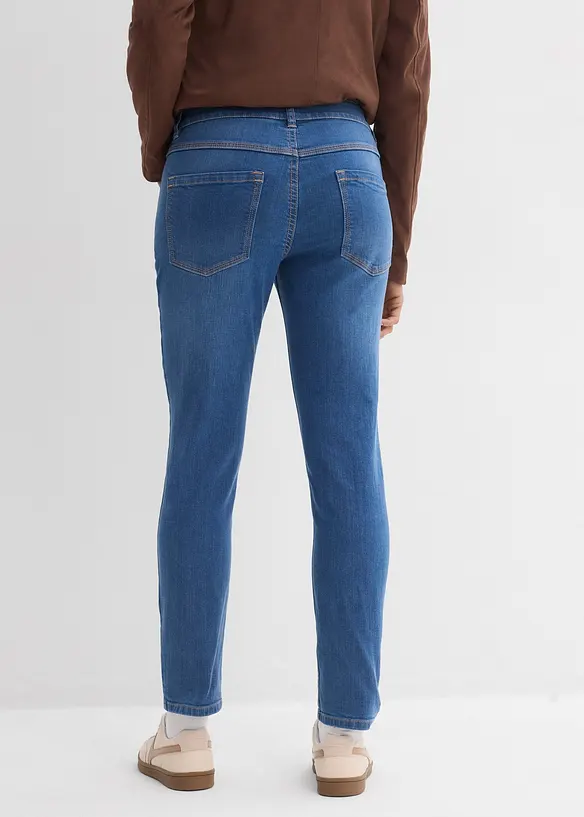 Slim Fit-jeans, Mid Waist, &oslash;kologisk bomull, bonprix