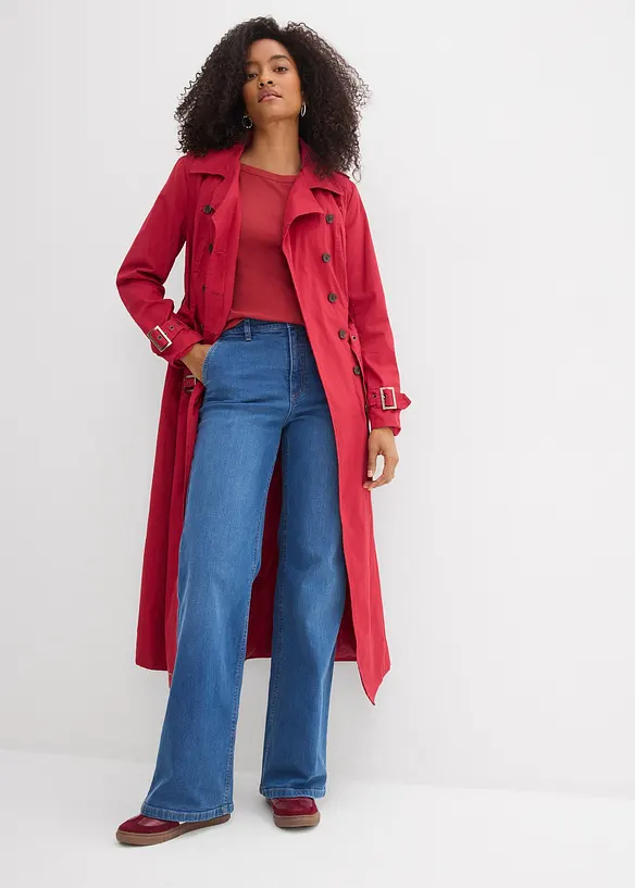 Wide Leg-jeans, High Waist, &oslash;kologisk bomull, bonprix