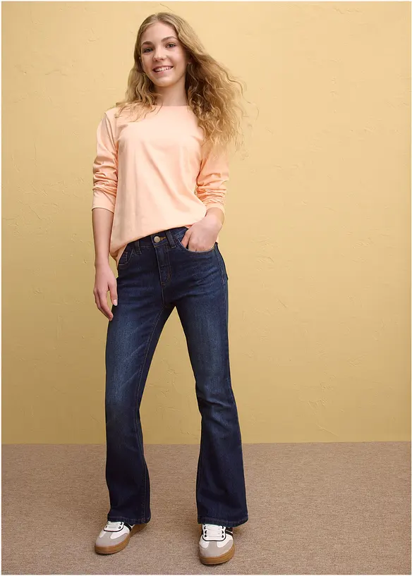 Langermet topp i 100% &oslash;kologisk bomull (3-pack), bonprix