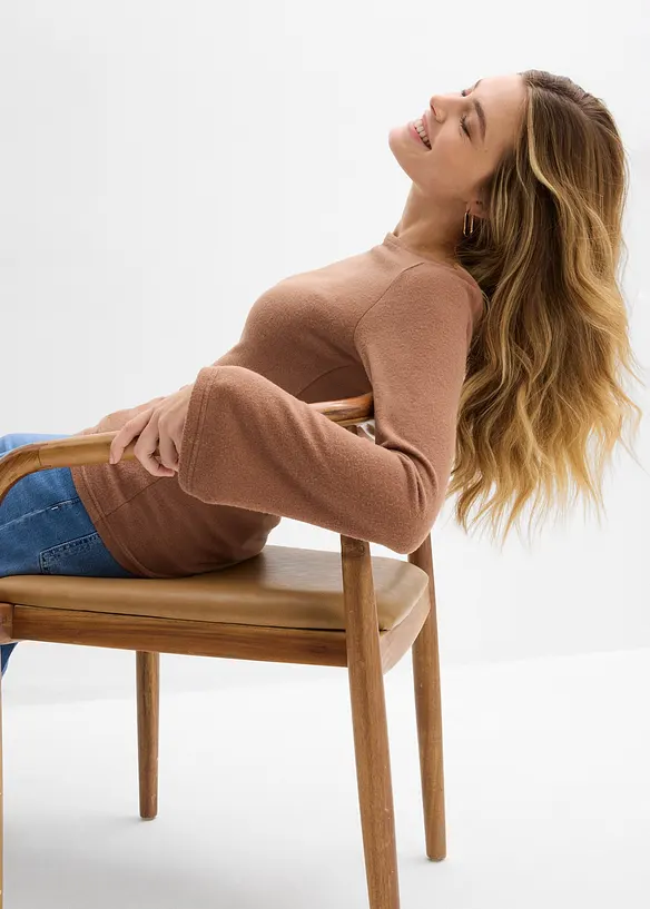 Langermet topp i myk viskosemiks, bonprix