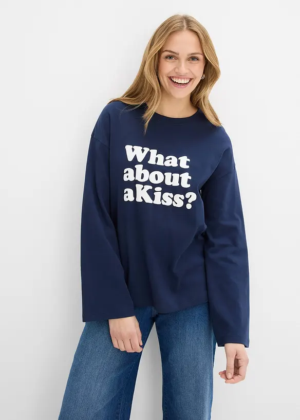 Langermet topp av fast bomull, bonprix