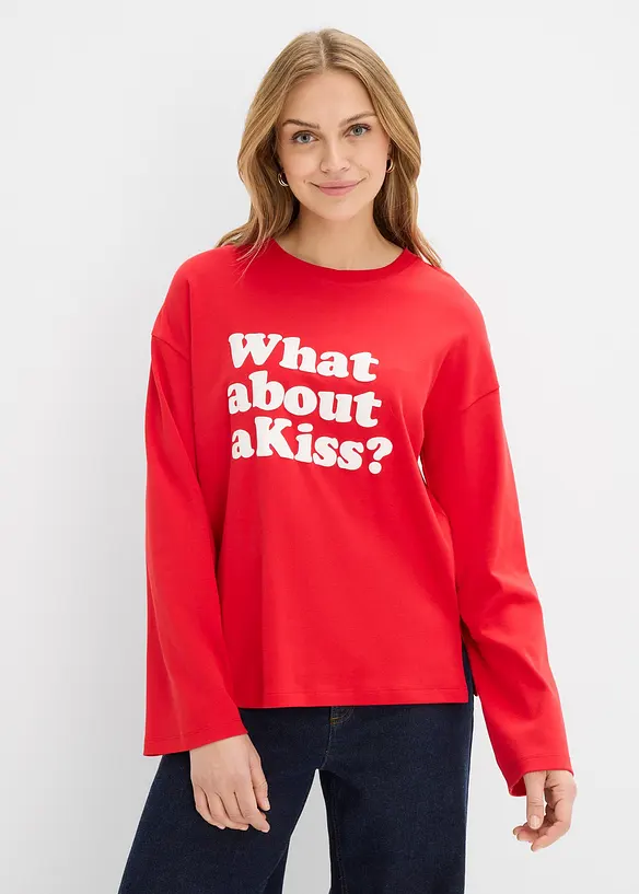 Langermet topp av fast bomull, bonprix