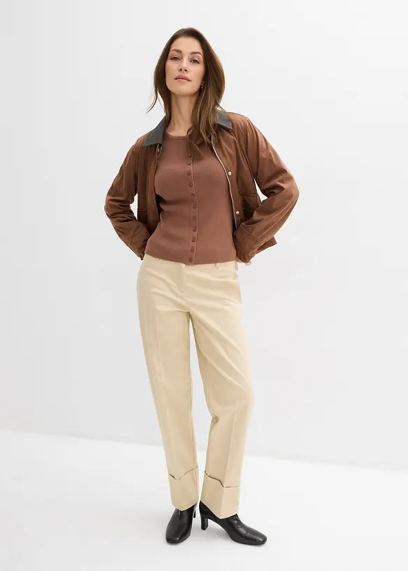 Finstrikket cardigan i myk viskosemiks, bonprix