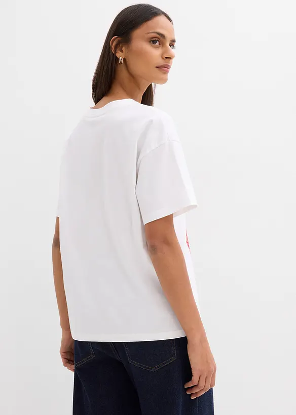 Oversized topp i &oslash;kologisk bomull med elastan, bonprix