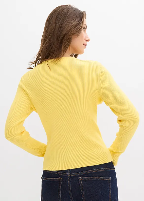 Finstrikket cardigan i myk viskosemiks, bonprix