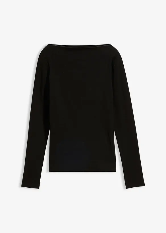 Ribbet topp i figurn&aelig;r modell, bonprix