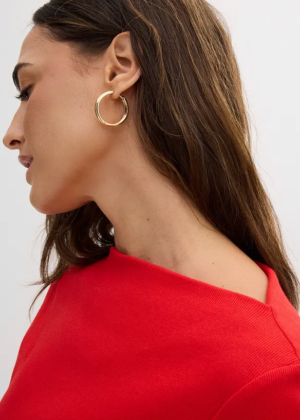 Ribbet topp i figurn&aelig;r modell, bonprix