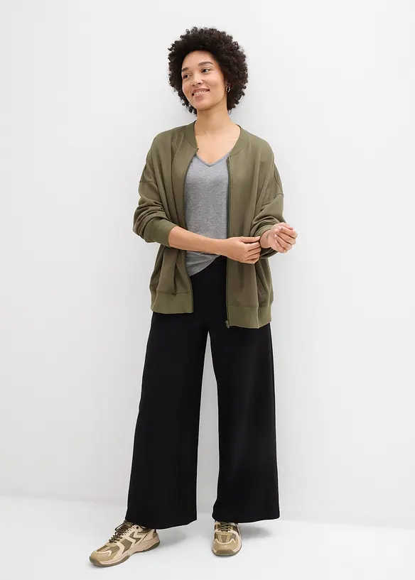 Topp i formstabil jersey i 100% &oslash;kologisk bomull med 3/4-lange ermer, bonprix