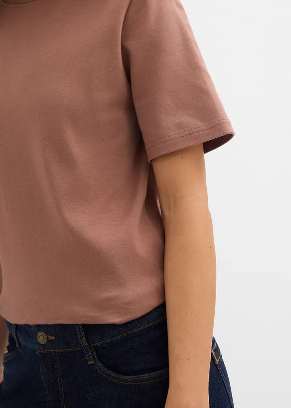 Topp i heavy jersey av 100% &oslash;kologisk bomull (2-pack), bonprix