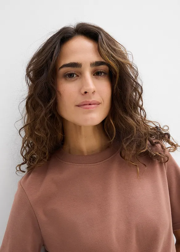 Topp i heavy jersey av 100% &oslash;kologisk bomull (2-pack), bonprix