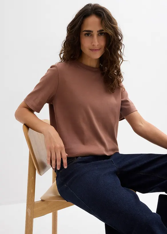 Topp i heavy jersey av 100% &oslash;kologisk bomull (2-pack), bonprix