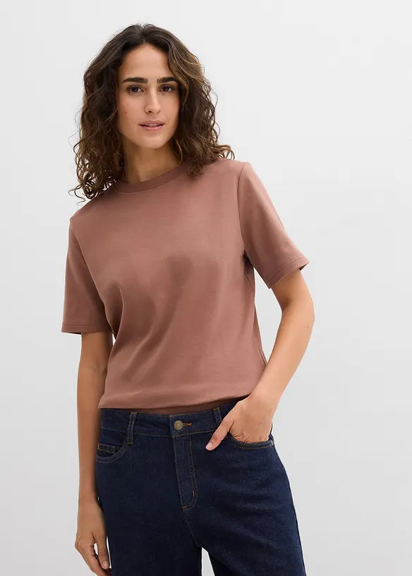 Topp i heavy jersey av 100% &oslash;kologisk bomull (2-pack), bonprix