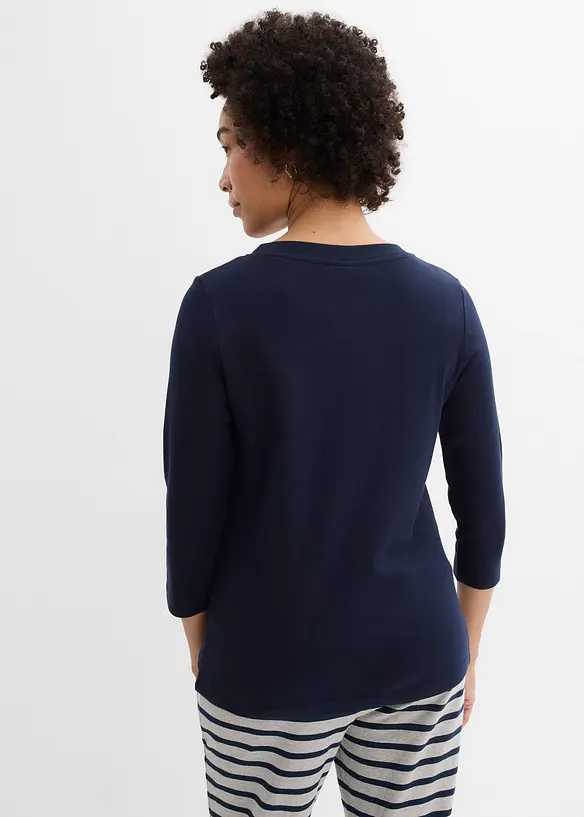 Topp i formstabil jersey med &oslash;kologisk bomull (3-pack), bonprix