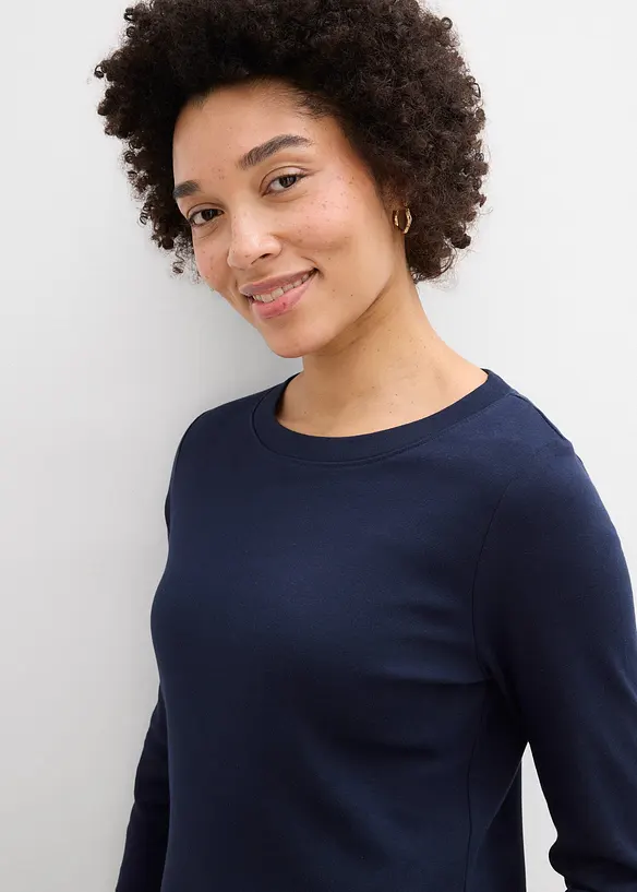 Topp i formstabil jersey med &oslash;kologisk bomull (3-pack), bonprix