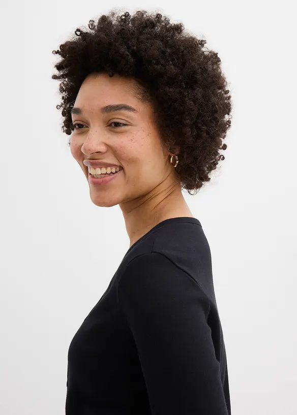 Cardigan i formstabil jersey i 100% &oslash;kologisk bomull, bonprix