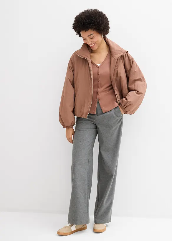 Cardigan i formstabil jersey i 100% &oslash;kologisk bomull, bonprix