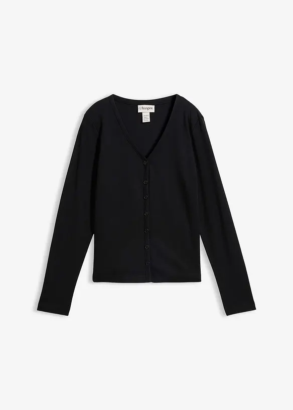 Cardigan i formstabil jersey i 100% &oslash;kologisk bomull, bonprix