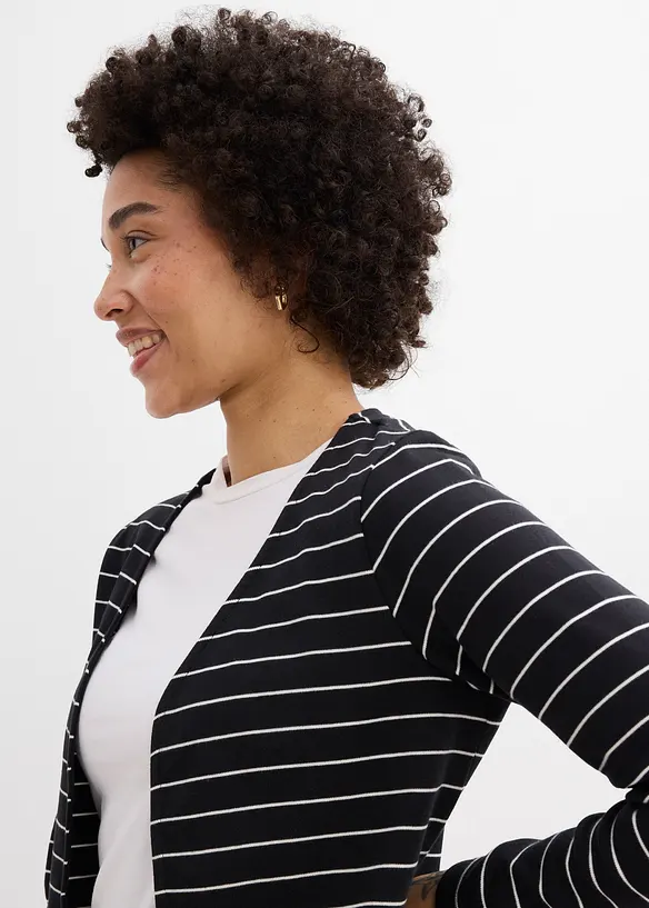 Cardigan i formstabil jersey i 100% &oslash;kologisk bomull, bonprix