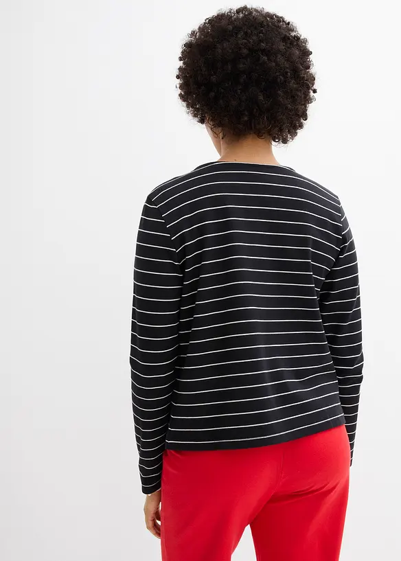 Cardigan i formstabil jersey i 100% &oslash;kologisk bomull, bonprix