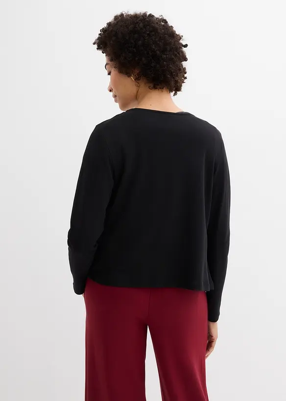 Cardigan i formstabil jersey i 100% &oslash;kologisk bomull, bonprix
