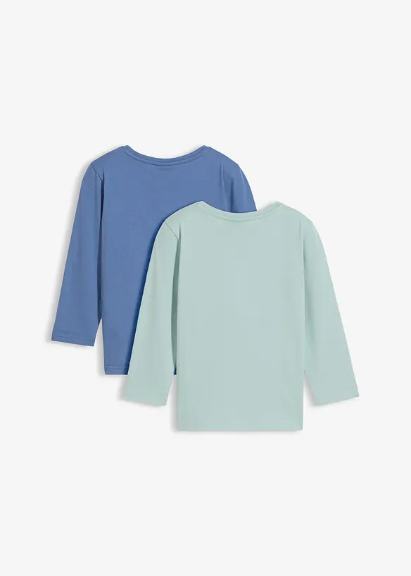 Langermet topp i 100% &oslash;kologisk bomull (2-pack), bonprix