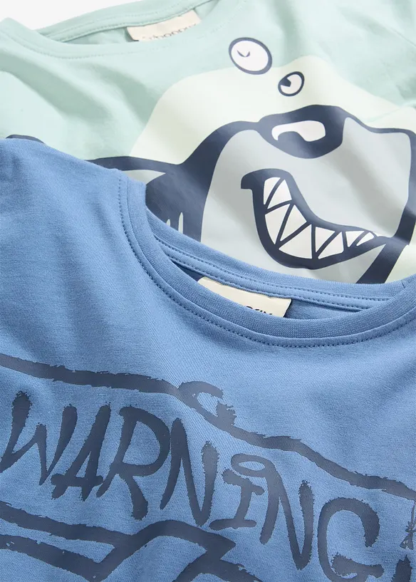 Langermet topp i 100% &oslash;kologisk bomull (2-pack), bonprix