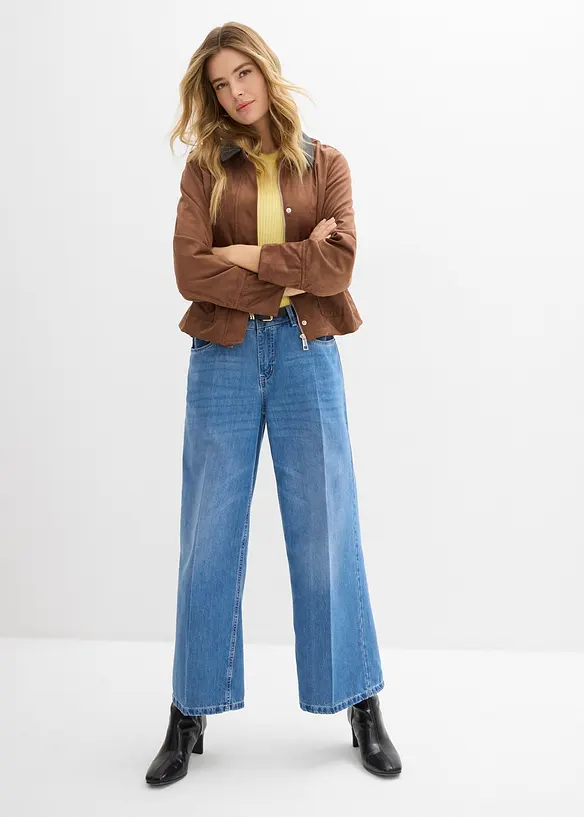 Jakke i imitert, semsket skinn, bonprix