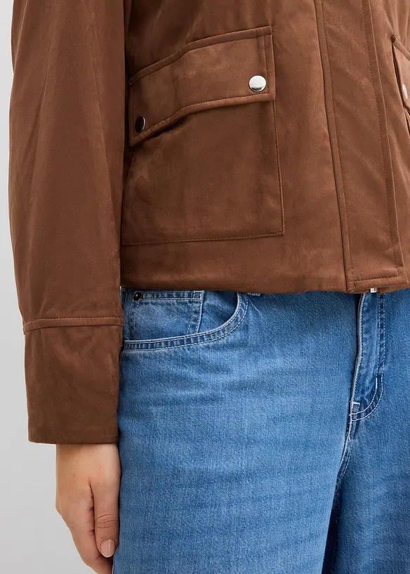 Jakke i imitert, semsket skinn, bonprix