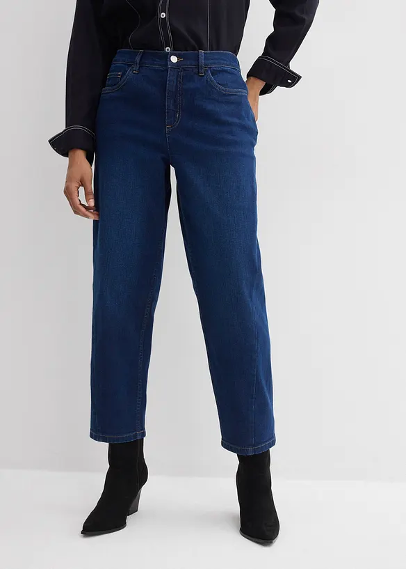 Barrel Jeans, Mid Waist, &oslash;kologisk bomull, bonprix