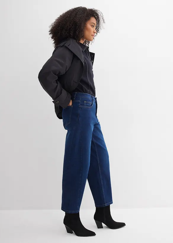 Barrel Jeans, Mid Waist, &oslash;kologisk bomull, bonprix