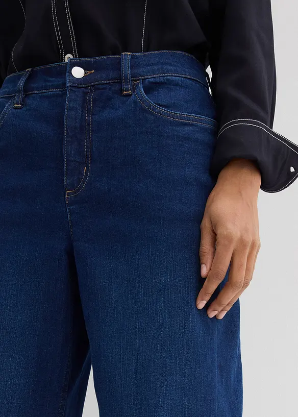 Barrel Jeans, Mid Waist, &oslash;kologisk bomull, bonprix