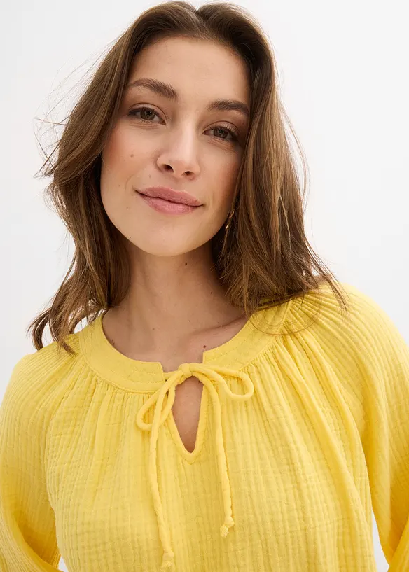 Blusetopp av myk musselin, bonprix